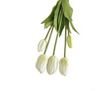 Fleurs de tulipes au toucher réel pour créer des atmosphères apaisantes dans les espaces de méditation, les centres de bien-être et les établissements de santé (blanc)