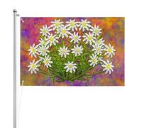 Fleurs d'Edelweiss suisses,Drapeau de jardin, bannière décorative, drapeau double face, 2 x 3 pieds, pour extérieur et intérieur