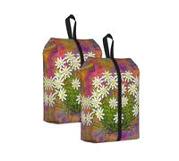 Fleurs d'edelweiss suisses， Lot de 2 Sacs à Chaussures de Voyage, Sacs de Rangement imperméables, Organisateur de Chaussures pour Les Voyages et la Maison