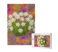 Fleurs d'Edelweiss suisses,Puzzle Familial en Bois de 1 000 pièces pour Adultes et Adolescents