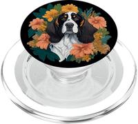Fleurs d'épagneul Springer Anglais Souriant pour Amoureux des Chiens PopSockets PopGrip pour MagSafe