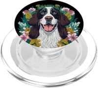 Fleurs d'épagneul Springer Anglais Souriant pour Amoureux des Chiens PopSockets PopGrip pour MagSafe