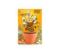 - fleurs des abeilles à semer - carte avec pot