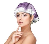 Fleurs d'espoir violet lavande,Bonnet de nuit en satin réglable en soie pour adulte, bonnet de nuit élastique pour femme