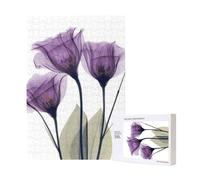 Fleurs d'espoir Violet Lavande,Puzzle Familial en Bois de 300 pièces pour Adultes et Adolescents