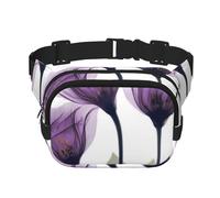 Fleurs d'espoir Violet Lavande,Sac Banane carré Double Couche, Sac de Poitrine