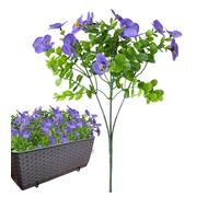 Fleurs d'extérieur en soie, plantes artificielles de pensées artificielles, verdure extérieure réaliste, 32,6 cm, résistante aux intempéries, décoration de porte d'entrée, décoration de fenêtre