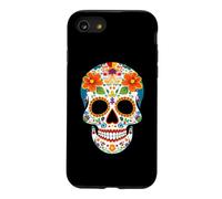 Fleurs d'halloween drôles crâne en Sucre Dia De Los Muertos Coque pour iPhone SE (2020) / 7/8