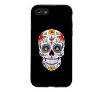 Fleurs d'halloween drôles crâne en Sucre Dia De Los Muertos Coque pour iPhone SE (2020) / 7/8