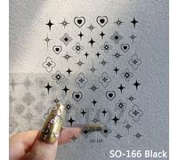 Fleurs D'hibiscus 3d Nail Sticker Holographique Argent Or Blanc Creux Hibiscus Curseurs Pour N64.Floral Nail Art Ouvertement Btf-S51 - Type So-166 Noir