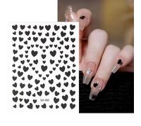 Fleurs D'hibiscus 3d Nail Sticker Holographique Argent Or Blanc Creux Hibiscus Curseurs Pour N64.Floral Nail Art Ouvertement Btf-S51 - Type So-085 Noir