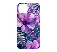 Fleurs d'hibiscus avec Ombres Tropicales Coque pour iPhone 14 Plus