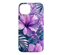 Fleurs d'hibiscus avec Ombres Tropicales Coque pour iPhone 15 Plus