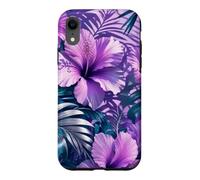 Fleurs d'hibiscus avec Ombres Tropicales Coque pour iPhone XR