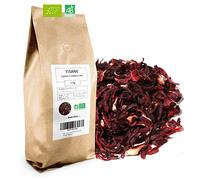 Fleurs d'Hibiscus Bio - Fleurs Séchées Entières et Coupées en Vrac - 1kg (400 tasses) - 100% Agriculture Biologique - Mes-Thés
