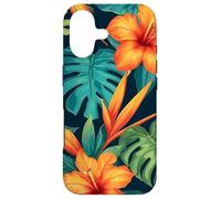 Fleurs d'hibiscus, Feuilles de Palmier et Feuille de Monstera Flore hawaïenne Coque pour iPhone 17