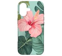 Fleurs d'hibiscus hawaïennes et Feuilles de Palmier, Motif Tropical Coque pour iPhone 17