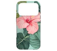 Fleurs d'hibiscus hawaïennes et Feuilles de Palmier, Motif Tropical Coque pour iPhone 17 Pro