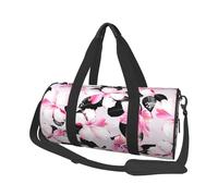 Fleurs d'hibiscus Tropicales à Feuilles Noires, Sac de Voyage de Grande capacité, Sac à Main Rond, Sac de Voyage de Sport, fourre-Tout, Sac de Fitness