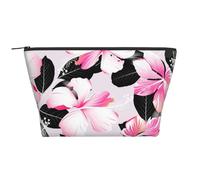 Fleurs d'hibiscus Tropicales à Feuilles Noires, Trousse de Toilette Trousse de Maquillage Sac à cosmétiques Trousse de Toilette de Voyage Portable