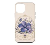 Fleurs d'hibiscus Violettes botaniques Vintage Coque pour iPhone 12 Mini