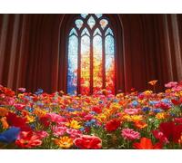 Fleurs Diamond Painting Adulte Grand Format, Diamond Painting Paysage Peinture Diamant 5D Crystal Art Activite Manuelle Art Set Broderie Point de Croix pour Decoration Maison 70x50CM -lsy25010PR