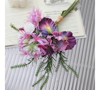 Fleurs d'iris artificielles, bouquet d'iris artificiel, fleurs artificielles en soie, pour décoration de fête de mariage (violet)