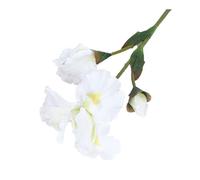 Fleurs d'iris artificielles - Branche décorative avec tige - Feuilles vertes - Pour maison, fête de mariage, arrangement floral - Pour intérieur et extérieur - Photo blanche