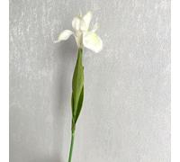 Fleurs d'iris artificielles colorées en soie pour décoration de maison et de mariage, couleurs vives, aspect réaliste (blanc et vert)