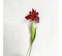 Fleurs d'iris artificielles en soie vibrantes pour mariages, fêtes et usage quotidien à la maison (rouge)