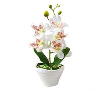 Fleurs d'orchidée artificielles pour décoration d'événement, présentation florale élégante en pot pour toutes les occasions (C)