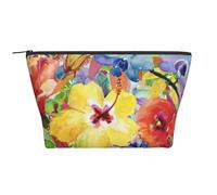 Fleurs d'orchidées de lys Aquarelle, Trousse de Toilette Trousse de Maquillage Sac à cosmétiques Trousse de Toilette de Voyage Portable