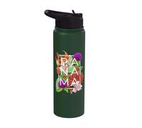Fleurs du Panama Word Art - Fierté panaméenne Stainless Steel Insulated Water Bottle