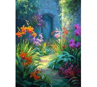 Fleurs du paysage Peinture par Numéros Adulte Kit 30x40cm Activité Manuelle, DIY Coloriage Par Numero pour Débutants Enfant Kits, Avec Peintures Acryliques et Pinceaux Par Pour, Décoration Mura F437