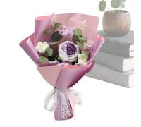 Fleurs en crochet - Décoration d'intérieur | Bouquet de fleurs tricotées | Pour anniversaire, Noël, Pâques, remise de diplôme, Saint-Valentin, fête de printemps, mariage