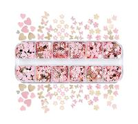 Fleurs en forme de cœur - Pour remplissage de résine - Minis flocons - Paillettes - Bricolage - Résine époxy - Pour la fabrication de bijoux, les ongles, les décorations artistiques - Matériaux de