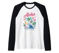 Fleurs en forme de palmier Aloha State Of Mind Manche Raglan