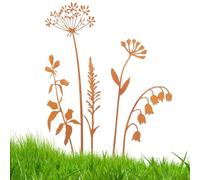 Fleurs en métal pour l'extérieur, piquets de jardin rustiques imperméables - Décorations de jardin vintage élégantes pour le printemps, Pâques, Halloween, chemin de ferme
