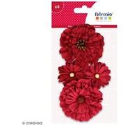 Fleurs en papier Artemio - Rouge - 4 pcs G