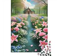 Fleurs en Pleine Floraison 1000 Tessere Eau de Source Cartone Di Alta Qualità Puzzle per Amanti Puzzle, Rilassante Tempo Libero, Regalo Compleanno Originale Immagini Vibranti 38x26cm/1000pcs