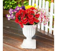 Fleurs en soie artificielle pour la décoration extérieure,12 paquets de fausses fleurs colorées gloire du matin fausses plantes résistantes aux UV pour la porte d’entrée jardinière porche patio cour