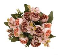 Fleurs en Soie et Plastique 18cm pour Salon Bureau(Pink)