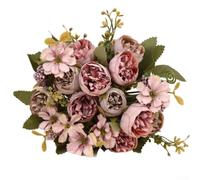 Fleurs en Soie et Plastique 18cm pour Salon Bureau(purple)