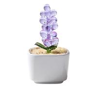 Fleurs en verre faites à la main, en pot, fleurs en verre soufflé à la main, cadeaux de saint-valentin, Pots de fleurs artificielles, décors de bureau, décorations de fleurs en pot soufflées à
