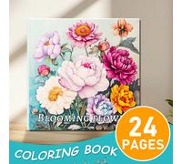 Fleurs épanouies : Comprend divers motifs floraux, 24 pages d'illustrations florales magnifiques, beau et relaxant. Cadeau de Noël, cadeau d'Halloween, cadeau d'anniversaire, cadeau de fête, cadeau de