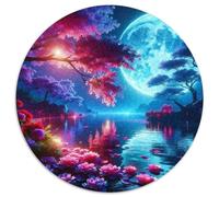 Fleurs et Arbres 1000 Pièces Puzzle Rond Puzzles Classiques Créatif - Jeu Éducatif Pièces Parfaitement Assorties Puzzle Rond pour Enfants, Intéressants Cadeau Unique 1000pcs (67.5x67.5cm)