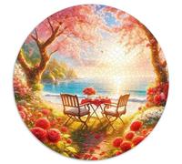 Fleurs et Arbres 1000 Pièces Puzzle Rond Puzzles Classiques Décompression Jeu D'Intelligence Activité Familiale Intéressants Cadeau Unique 1000pcs (67.5x67.5cm)