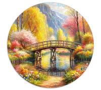 Fleurs et Arbres 1000 Pièces Puzzle Rond Puzzles Classiques Décompression Jeu D'Intelligence Pièces Parfaitement Assorties Intéressants Cadeau Unique 1000pcs (67.5x67.5cm)