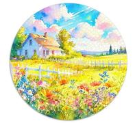 Fleurs et Arbres 1000 Pièces Puzzle Rond Puzzles Classiques Tableau Romantique Puzzle Circulaire Créatif - Jeu Éducatif Activité Familiale Ami Intéressants Cadeau Unique 1000pcs (67.5x67.5cm)