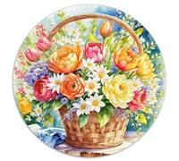 Fleurs et Arbres 1000 Pièces Puzzle Rond Puzzles Classiques Tableau Romantique Puzzle Rond Créatif - Jeu Éducatif Activité Familiale Intéressants Cadeau Unique 1000pcs (67.5x67.5cm)